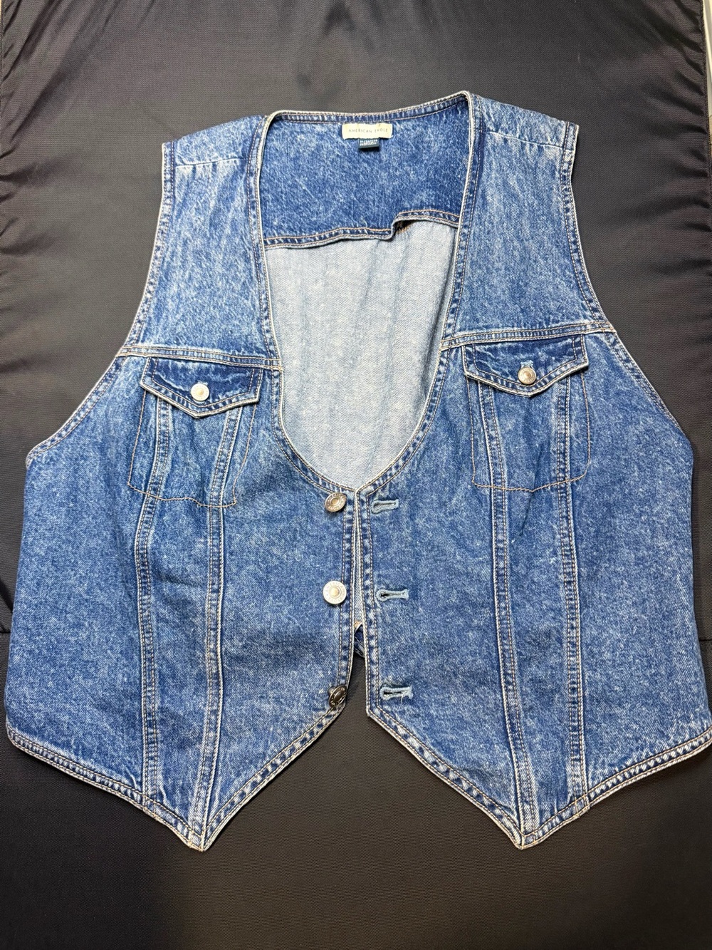 American Eagle Light Blue Denim Vest